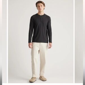 Porter and Ash Black Henley Long Sleeve Shirt Size Small new without tags